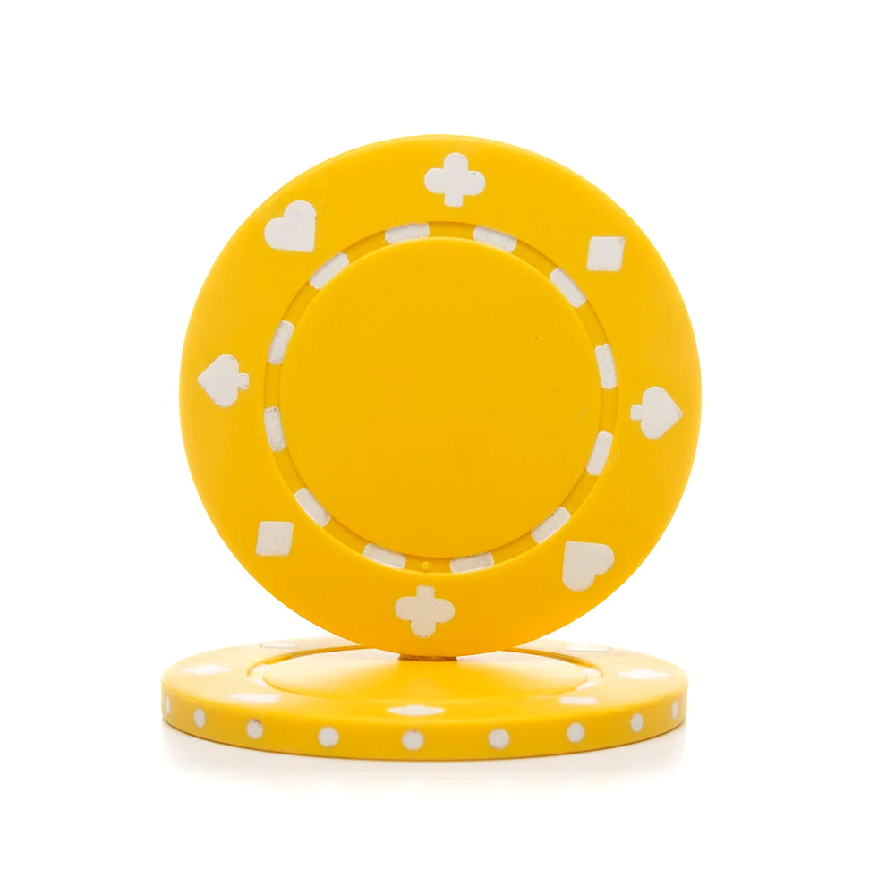 12g Yellow Suited Poker Chips Roll of 25