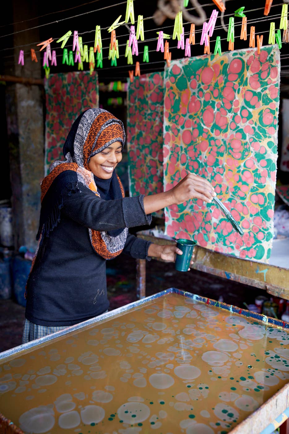 Stone Festive Mix Hand-Marbled Greeting Card