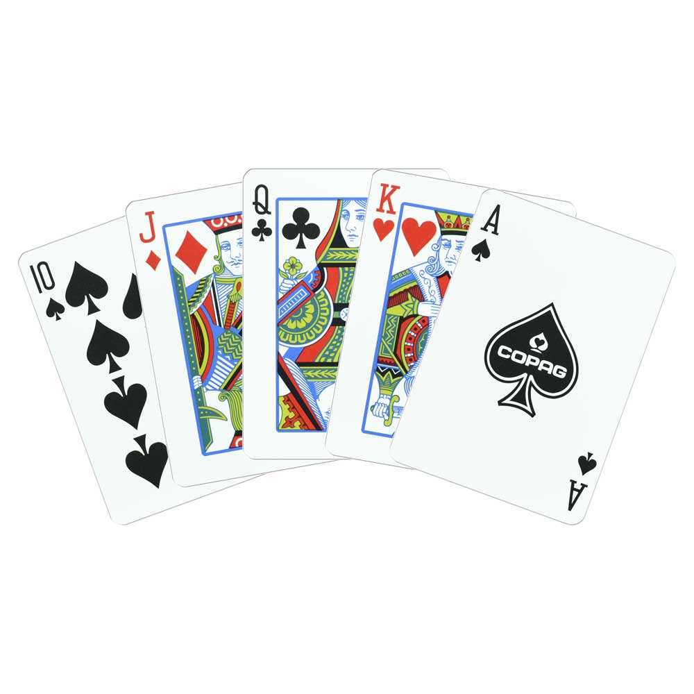 Copag 100% plastic standard size regular index blue/red twin deck playing cards