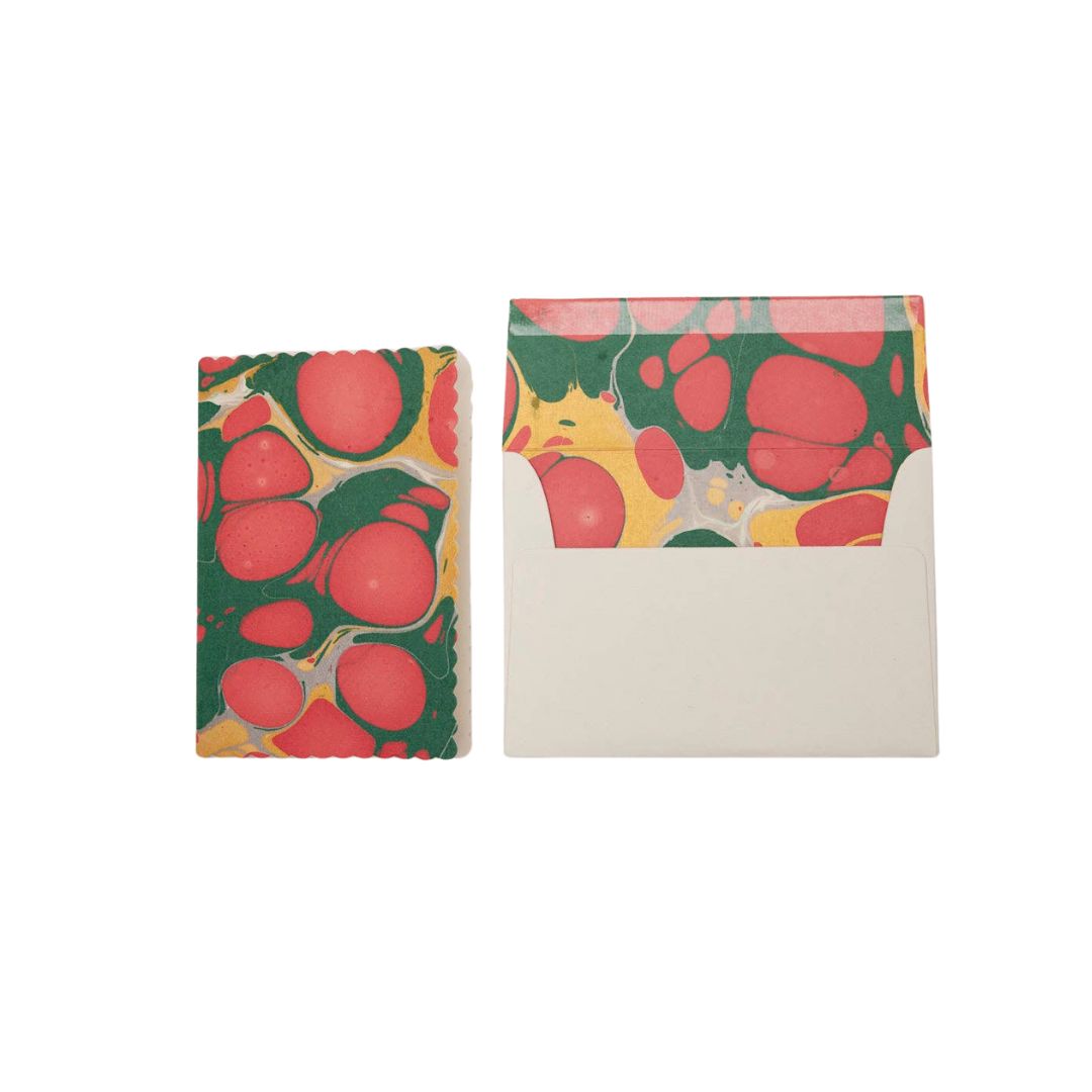 Stone Festive Mix Hand-Marbled Greeting Card