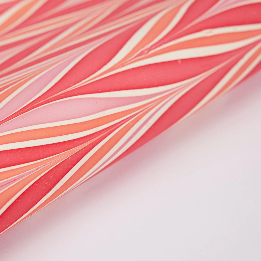 Candy Stripe hand-marbled wrapping paper