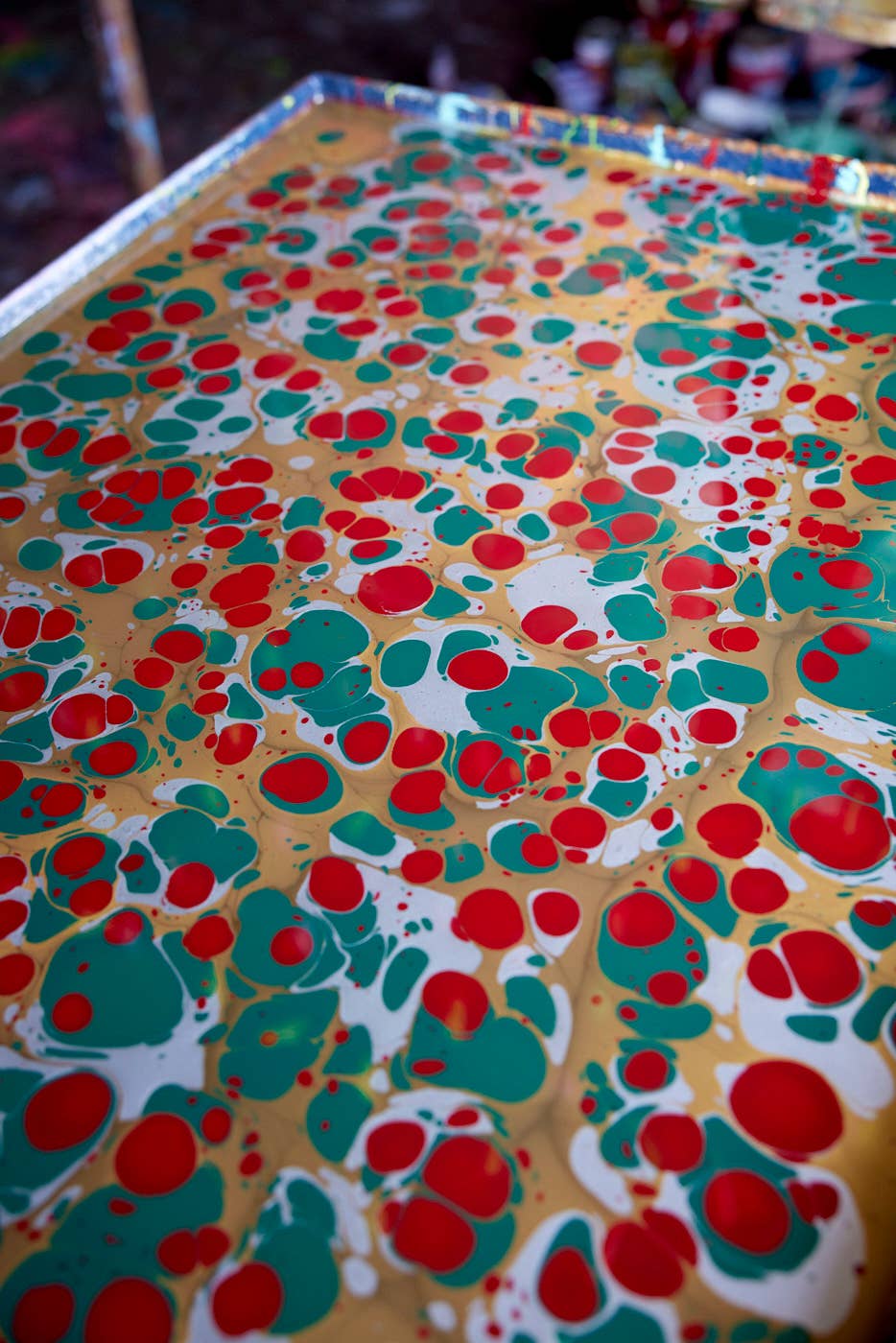 Stone Festive Mix Hand-Marbled Greeting Card