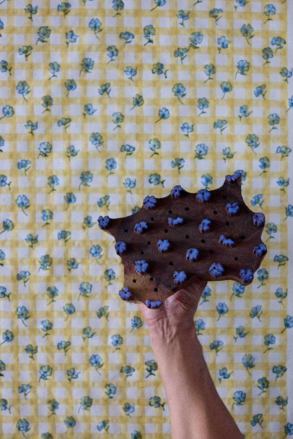 Hand Block Printed Greeting Card - GC Gingham Alaska