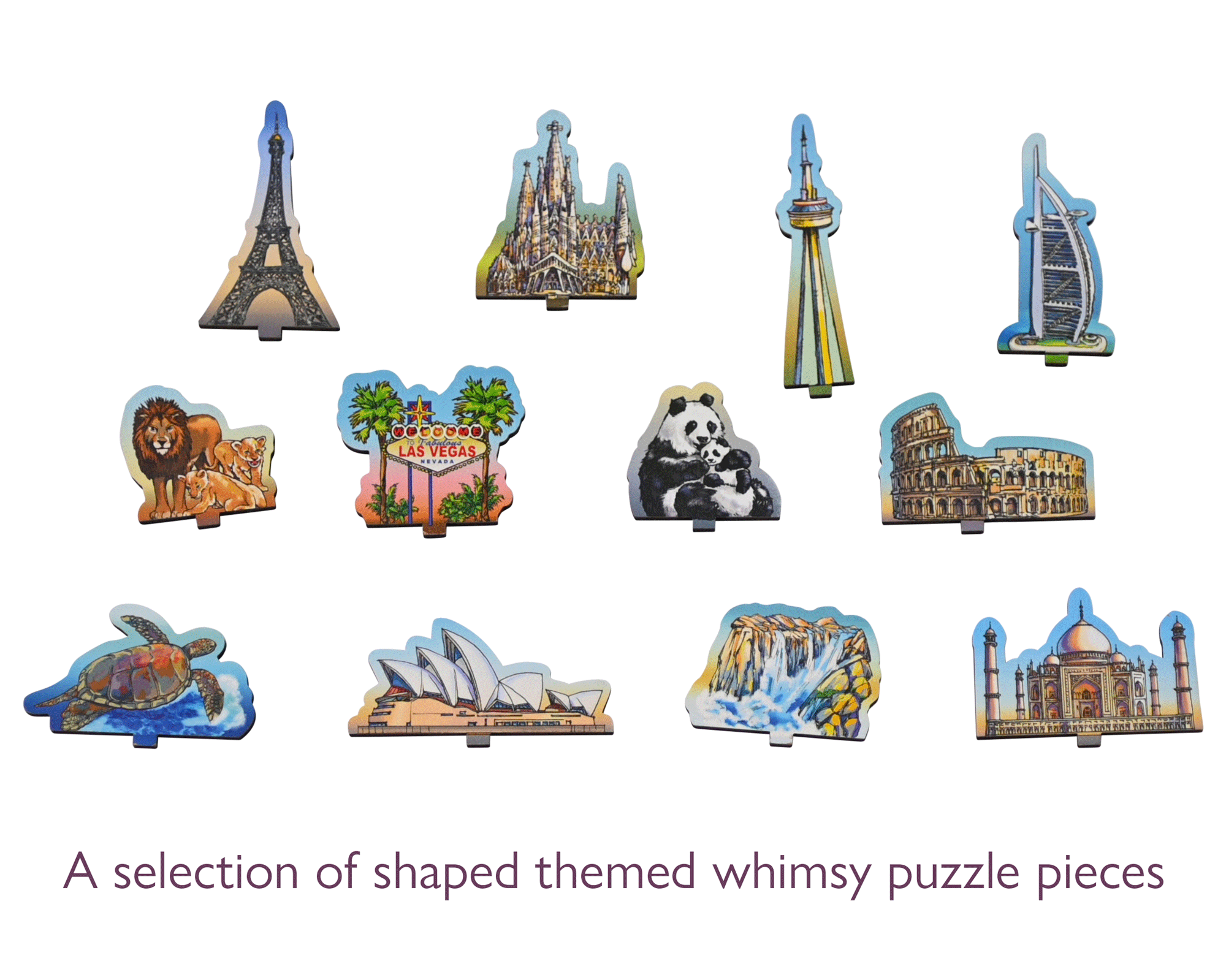 Wonderful World Map jigsaw puzzle (600 large pieces with 36 stand-up pieces)