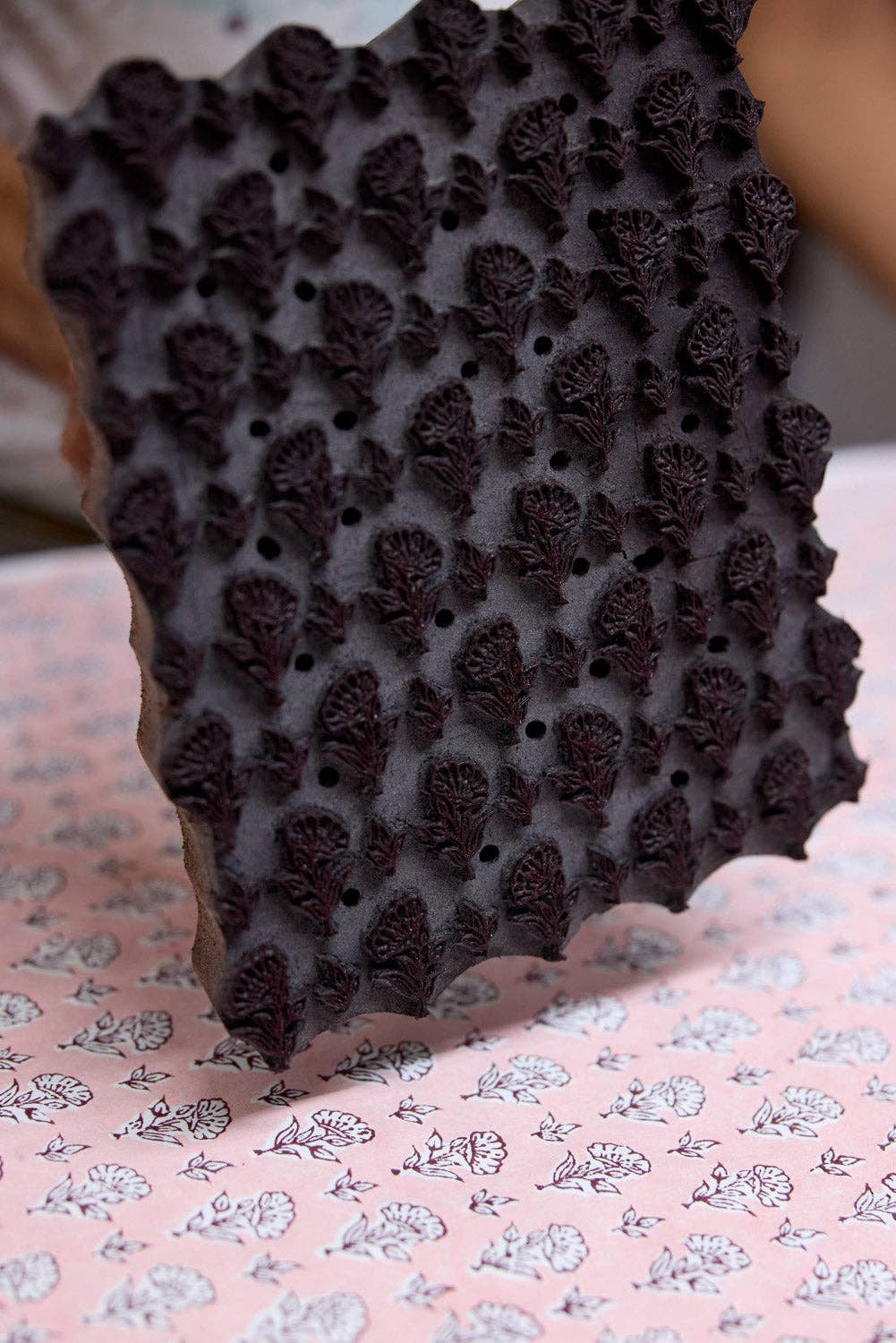 Hand Block Printed Greeting Card - GC Ditsy Floral Blush