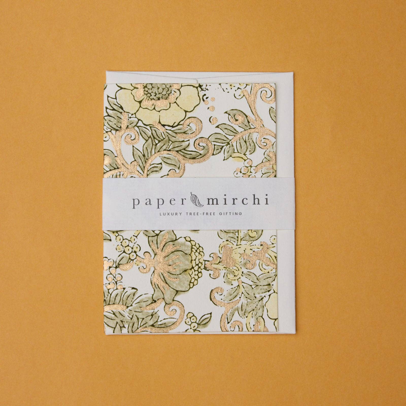 Block Printed Greeting Card - Wild Rose Buttercream