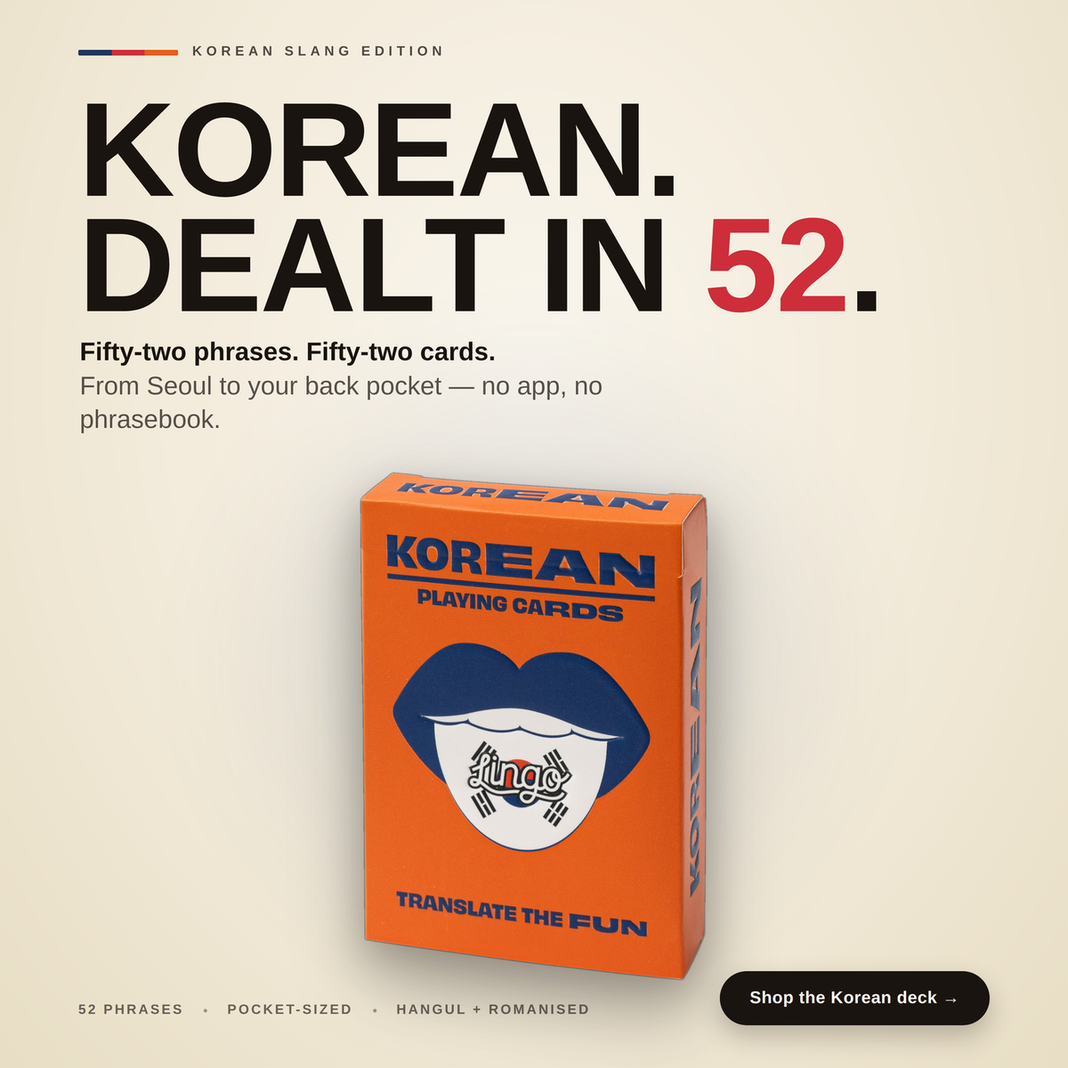 Korean Playing Cards — Pop Culture Gift | Lingo