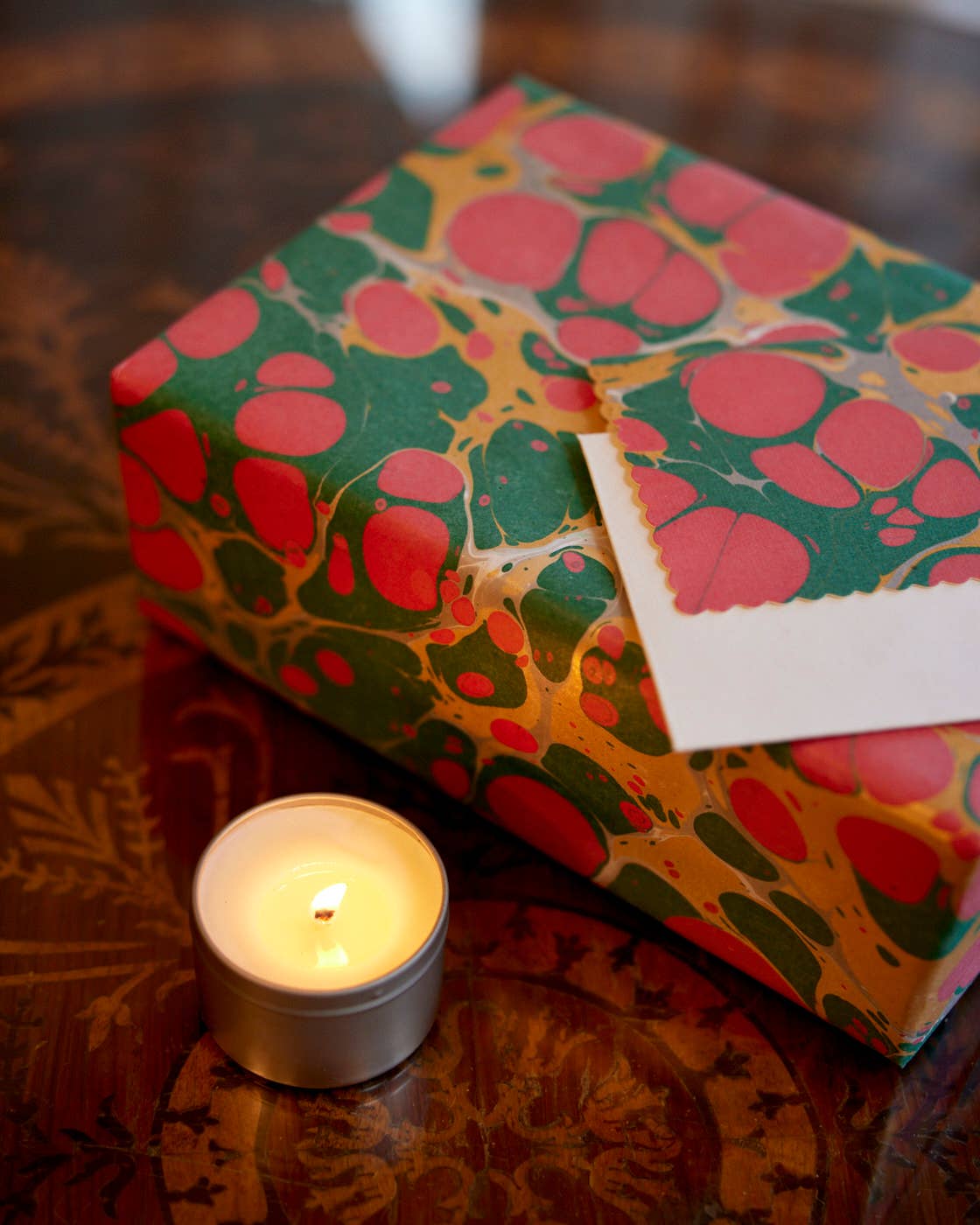 Stone Festive Mix Hand-Marbled Greeting Card