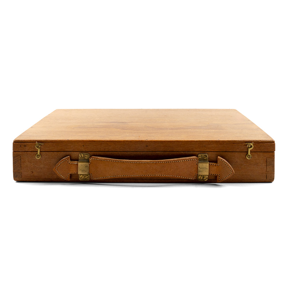 Bakelite mahjong set in oak travel case - 1950s