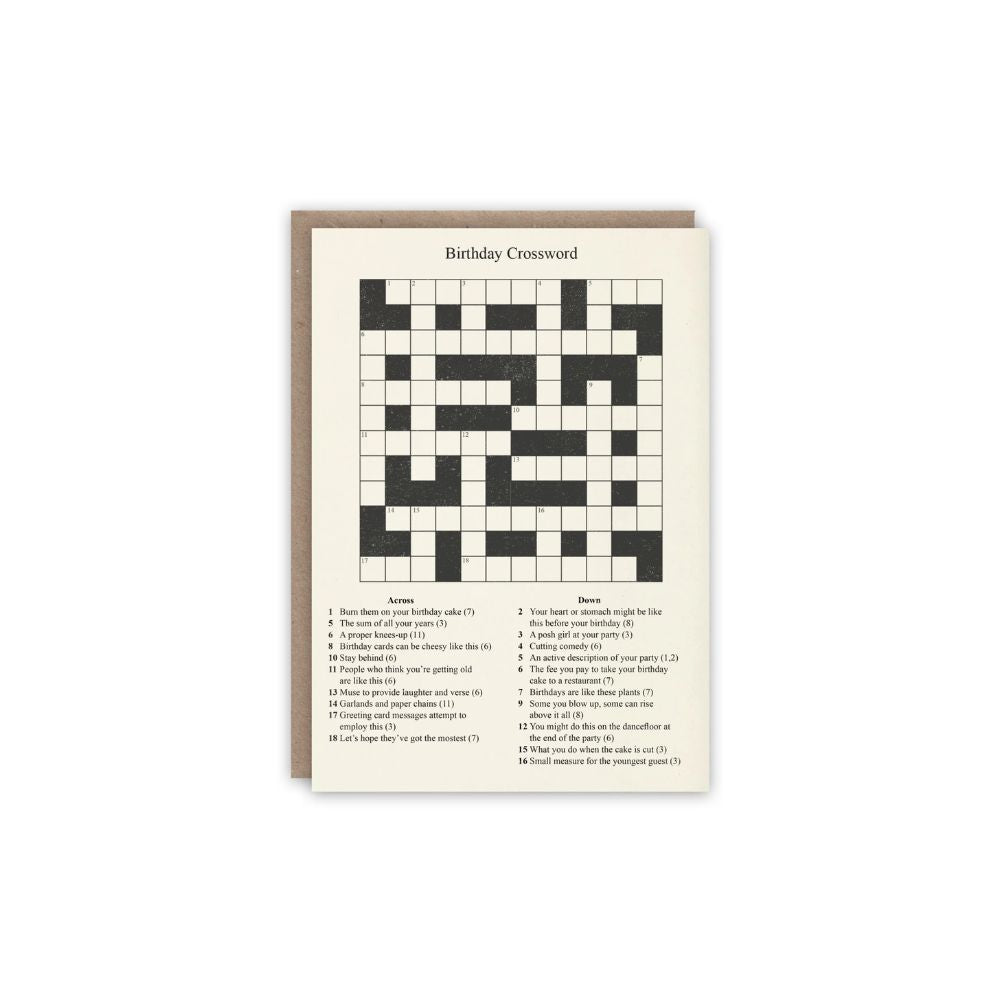 Birthday Crossword greeting card