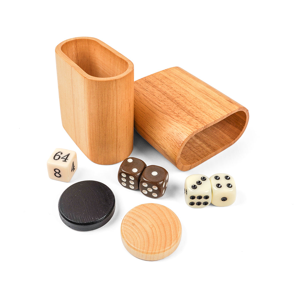 Bremen folding backgammon set: Oak veneer