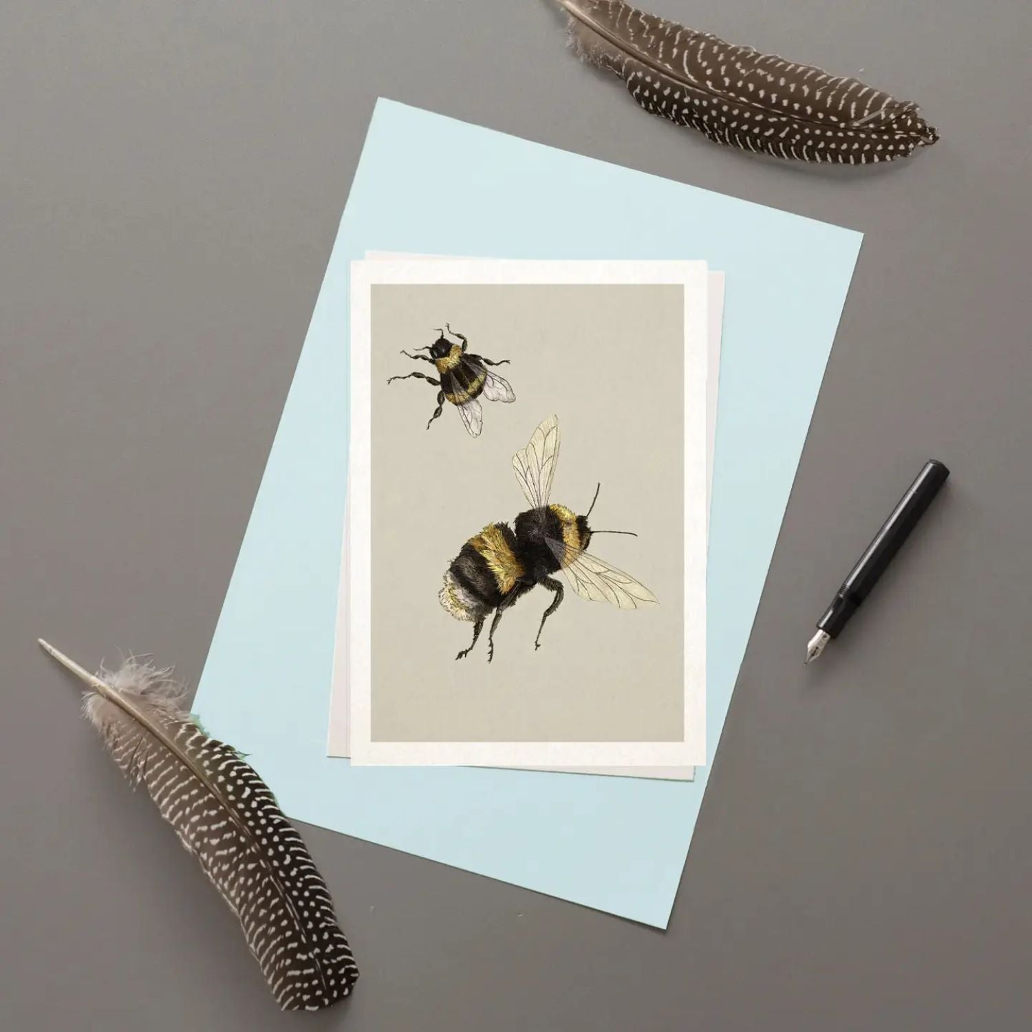 Bumblebees greeting card