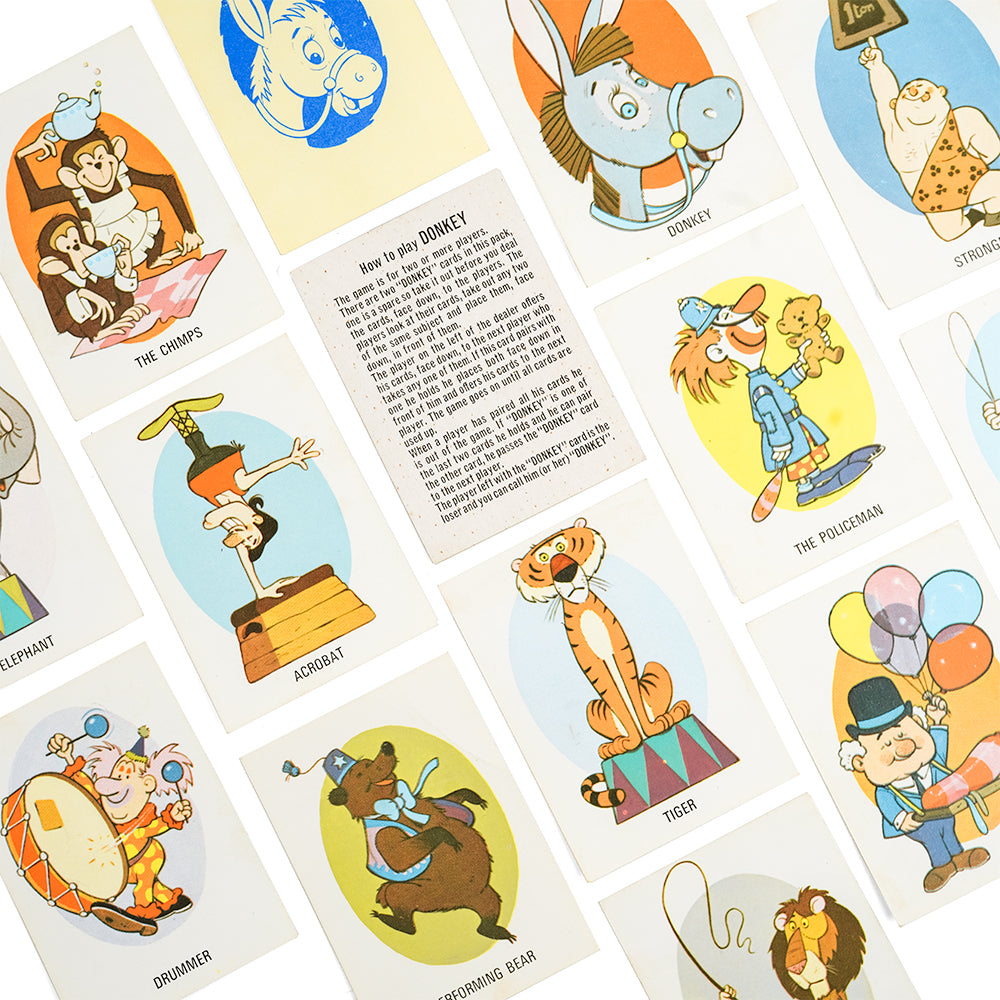 Circus Donkey card game - 1960s