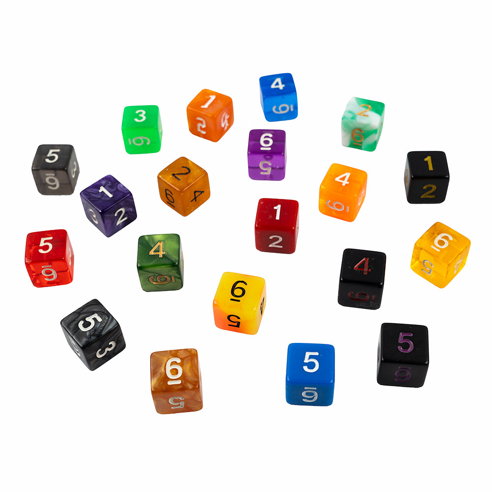 Dice Numbe R (D6) number dice: various colours, squared corners 16mm | Hoyle's of Oxford