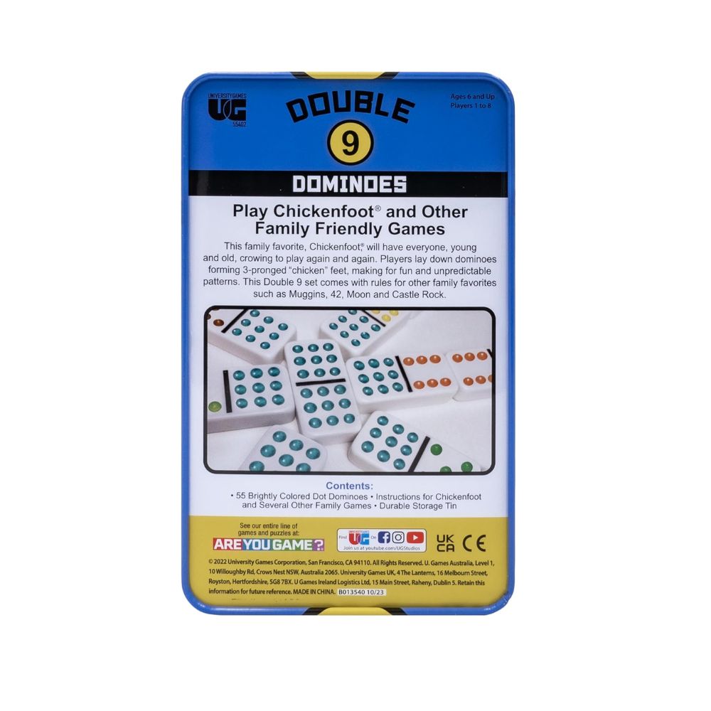 Dominoes 9x9 Tin