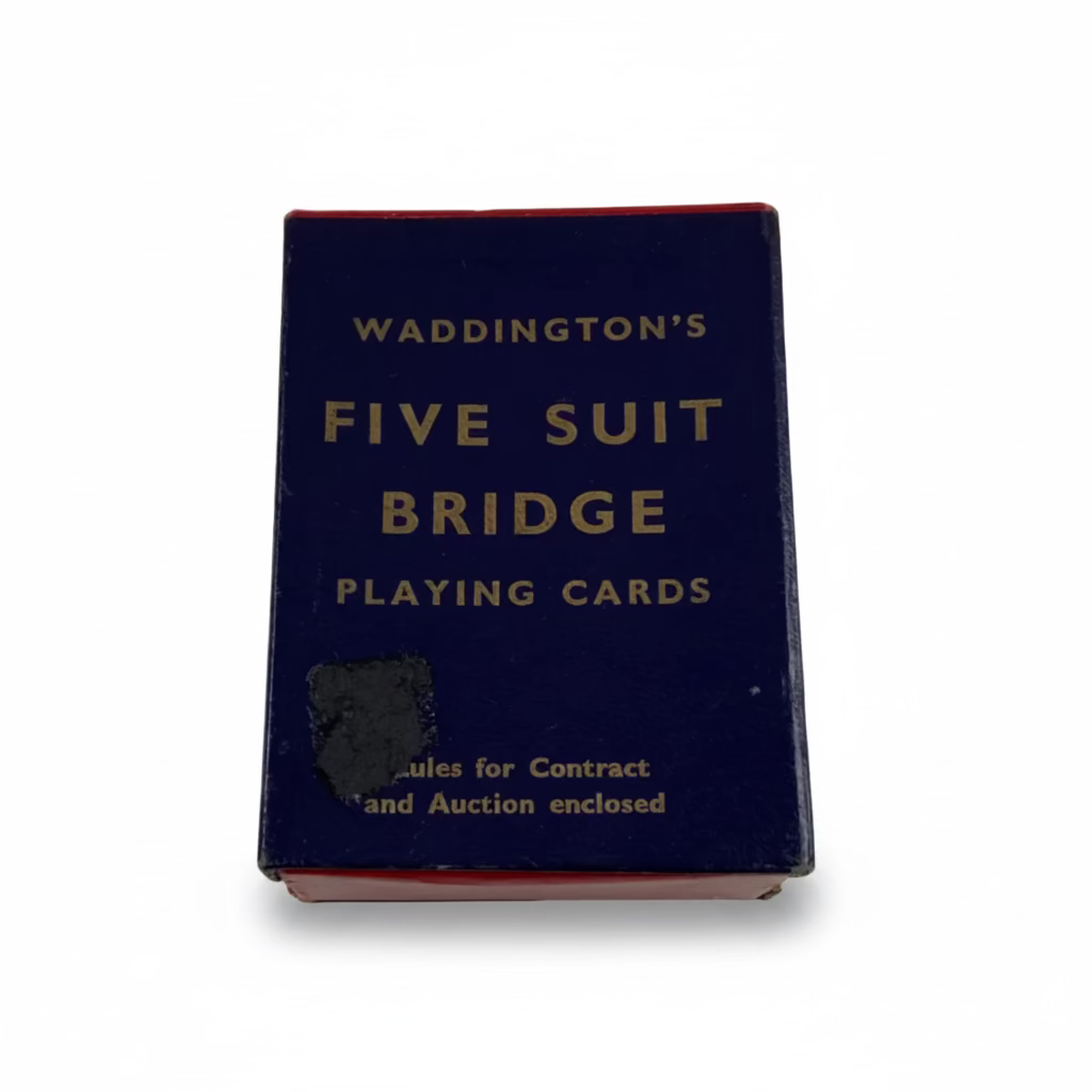Waddington's Five Suit Bridge Playing Cards box on a white background