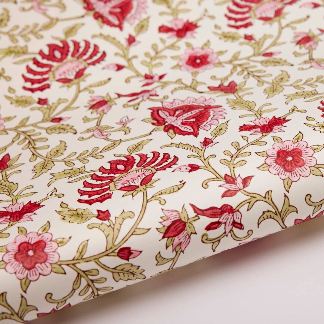 Flora Festive Mix hand-printed wrapping paper