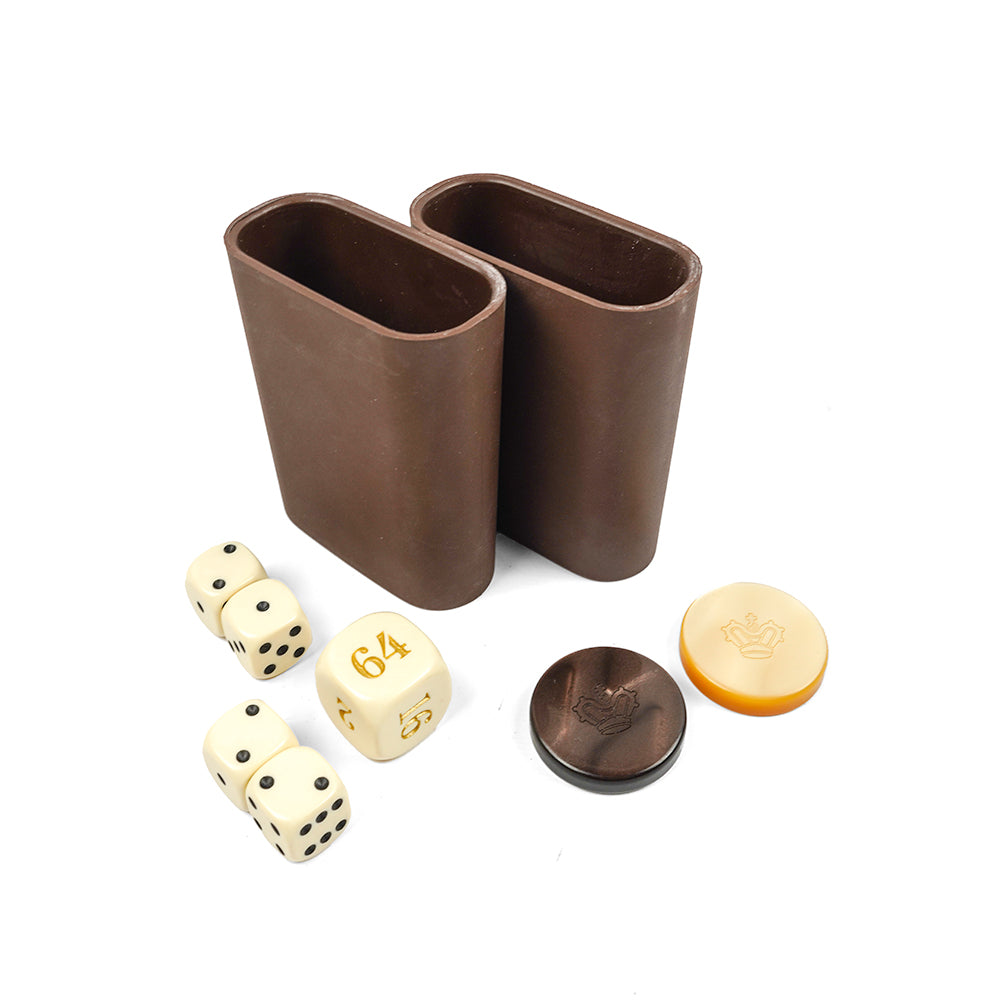 Florence folding backgammon set: walnut, maple and ebony