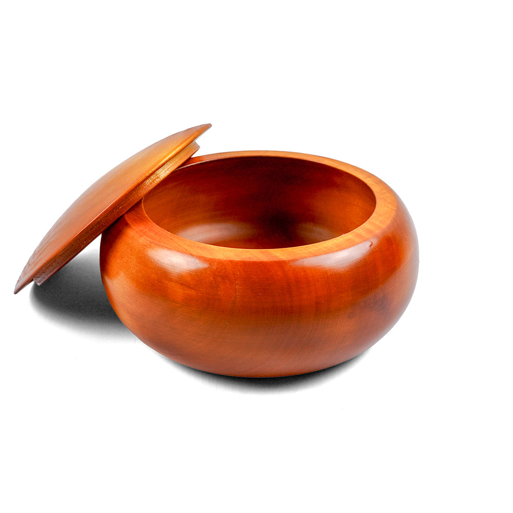 Go stone bowls: Red stained linden wood