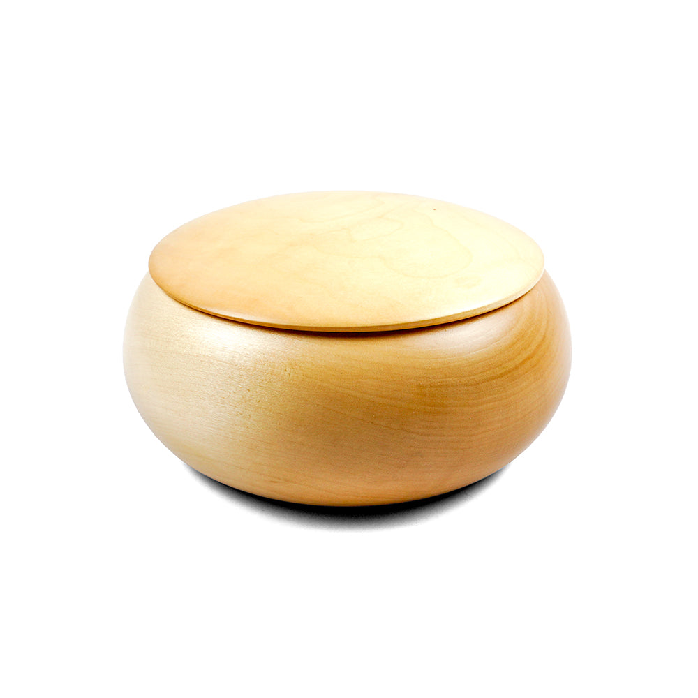 Go stone bowls: light linden wood