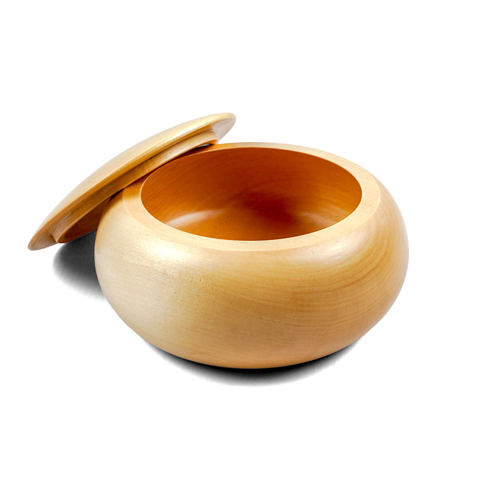Go stone bowls: light linden wood