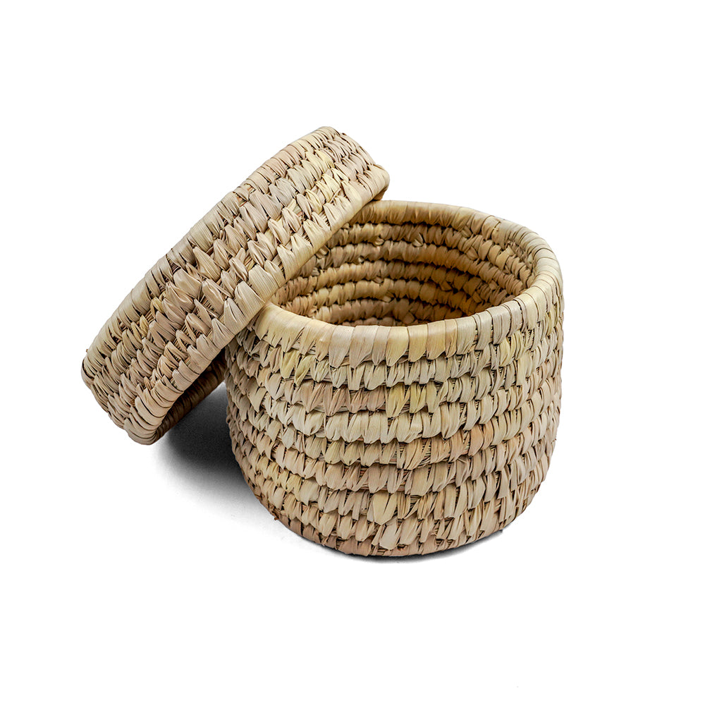 Hand-woven go stone bowls (pair)