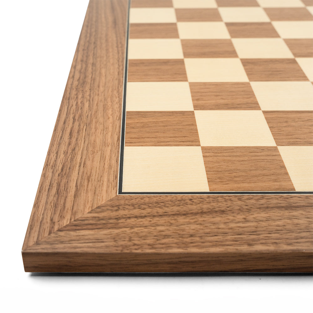 Hertford chess board: walnut and maple