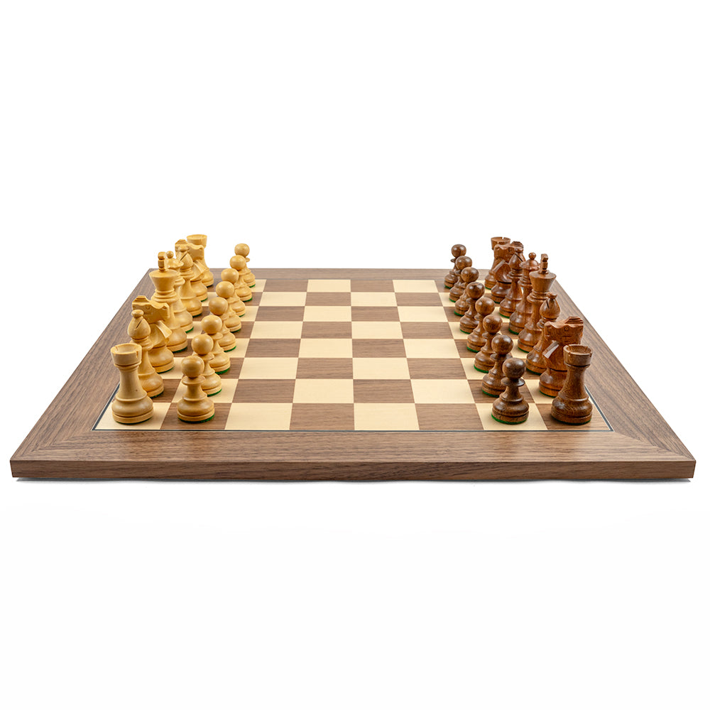 Hertford chess board: walnut and maple