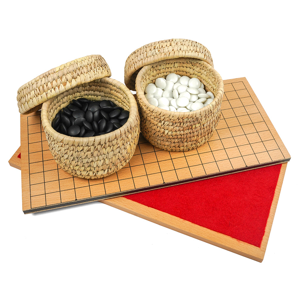 Hoyle's classic go set (ceramic stones with split felted board)