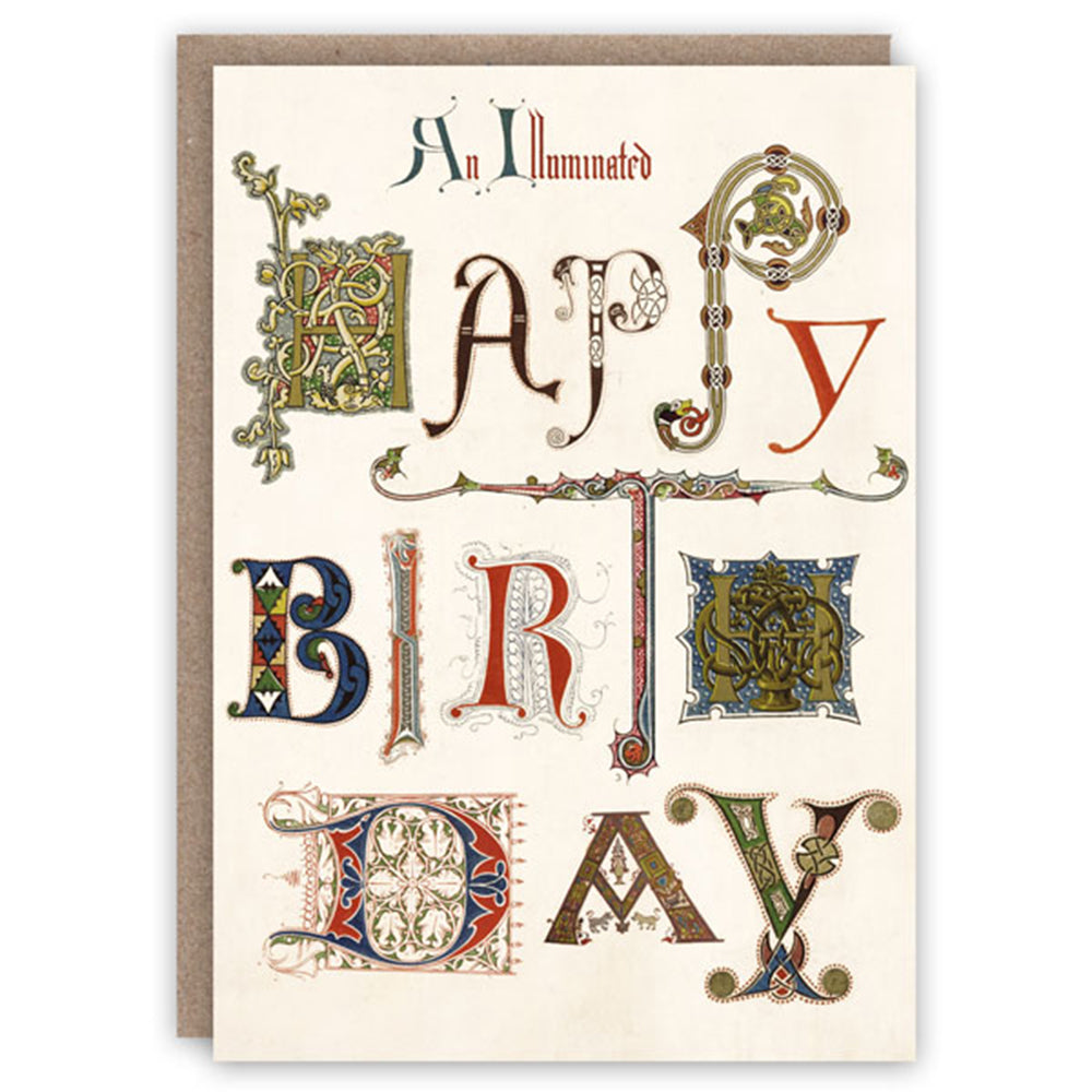 Illuminated Happy Birthday greeting card Hoyle's of Oxford