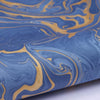 Ink Blue hand-marbled wrapping paper