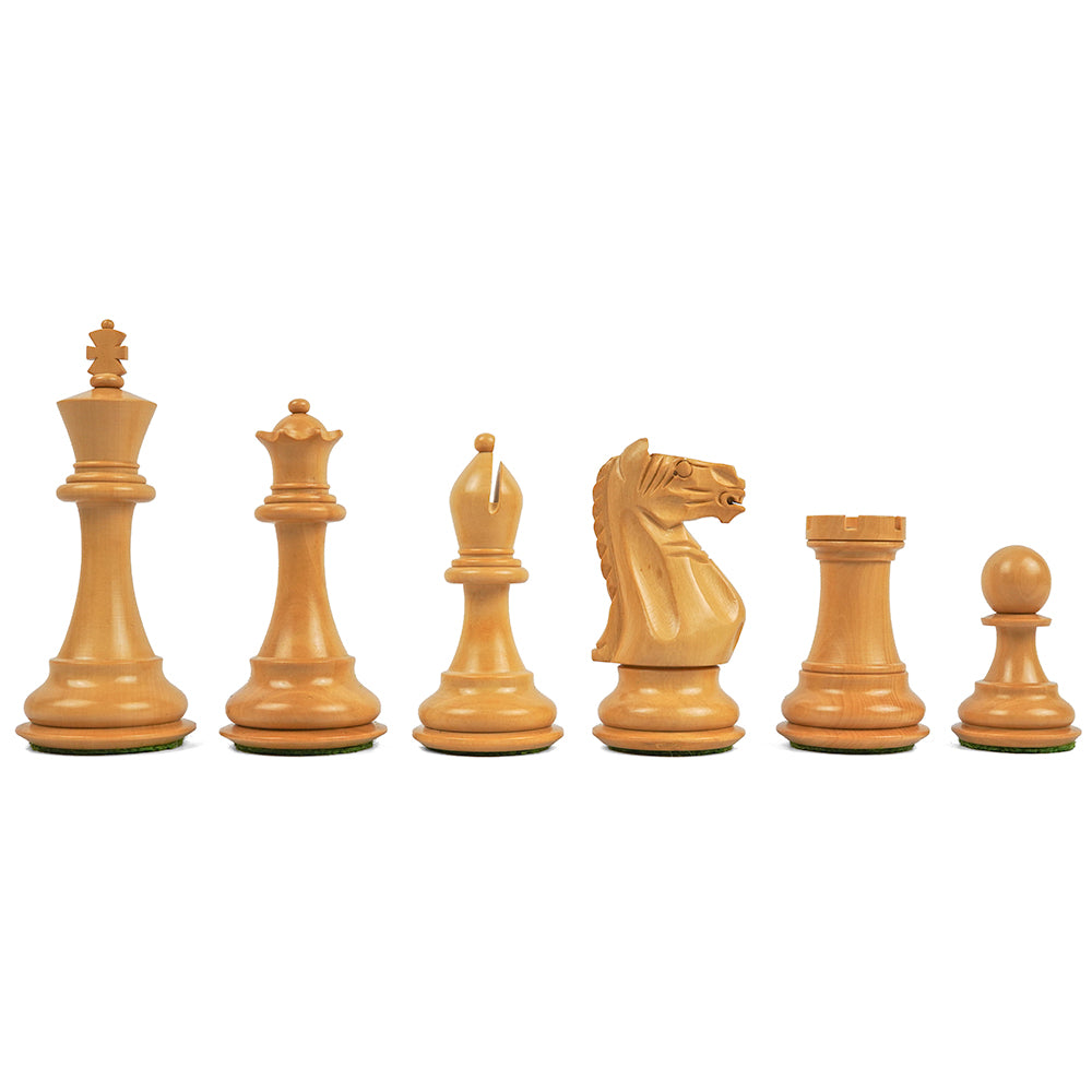 King's chess pieces: 4" Staunton style in weighted ebonised boxwood