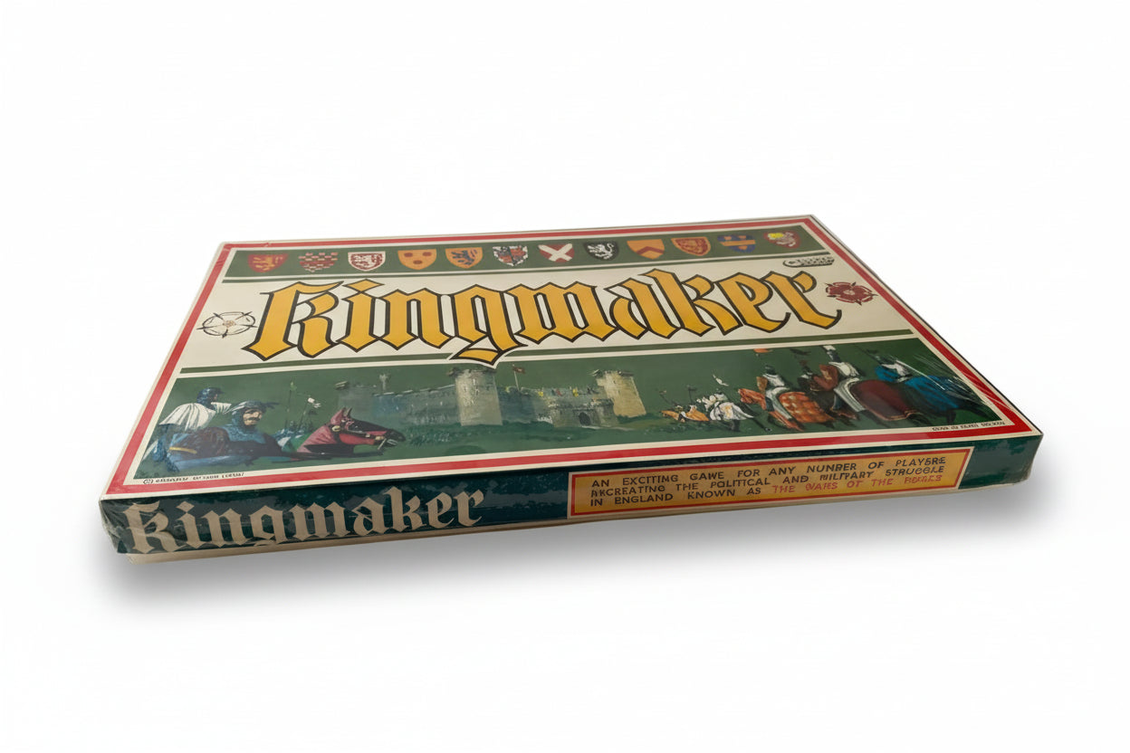 Board game box titled 'Kingmaker' on a white background