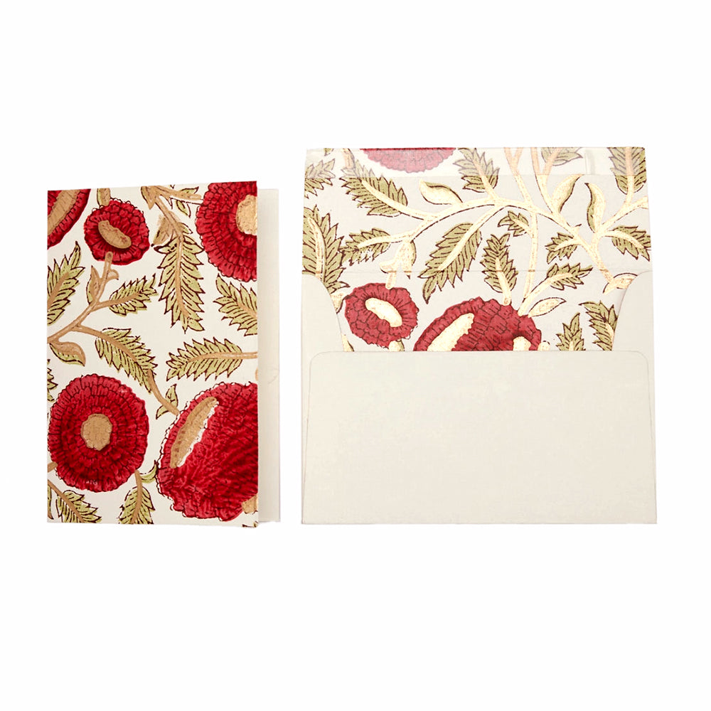 Marigold Glitz Scarlet greeting card