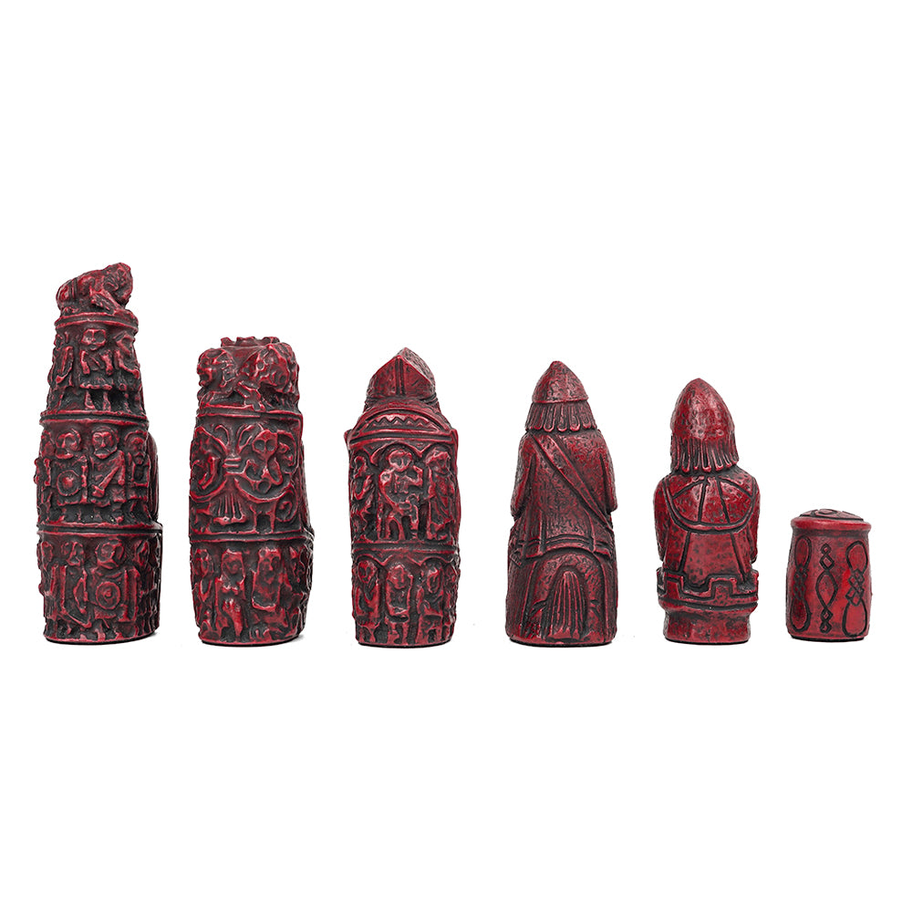 Medieval chess pieces: Cardinal red