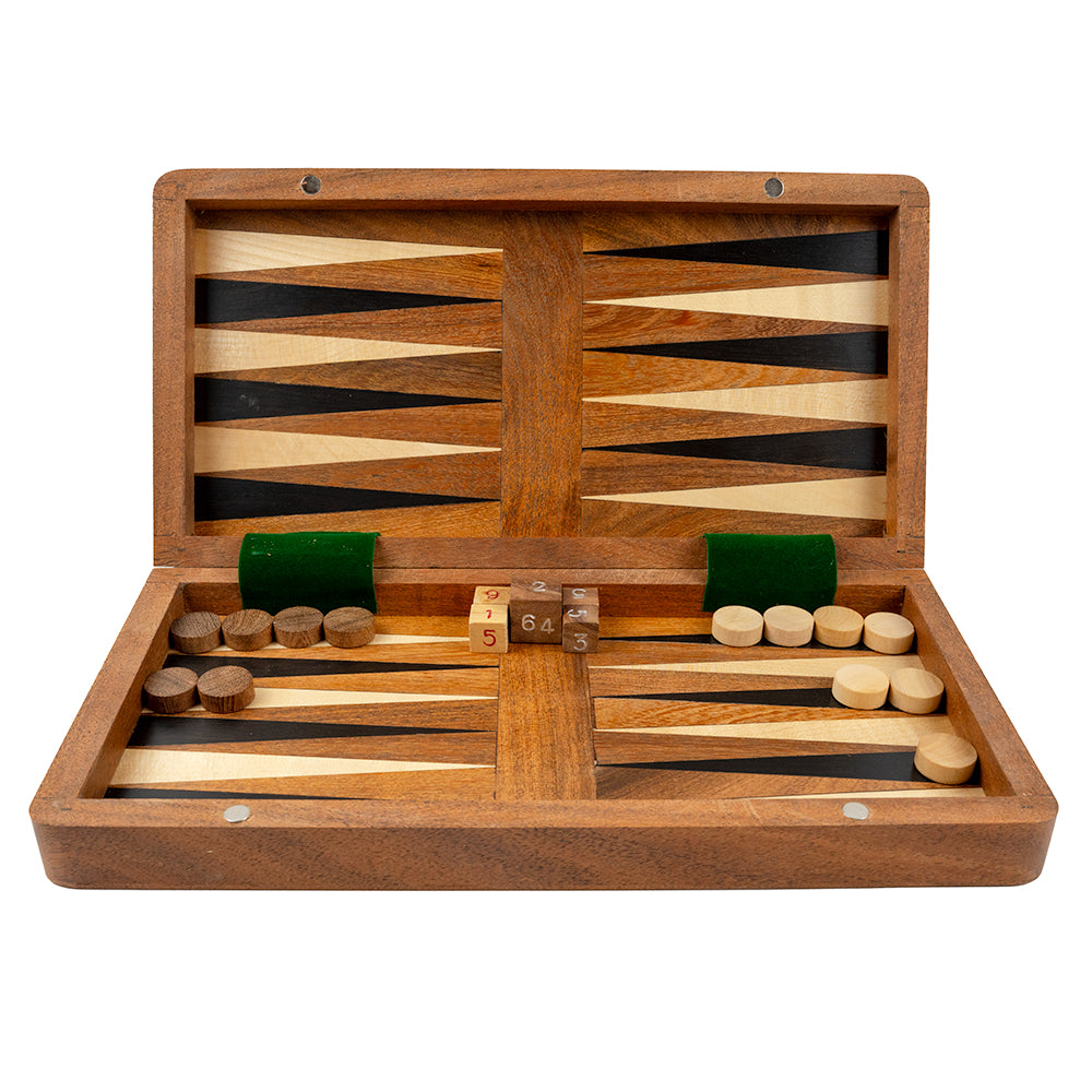 Canterbury travel split chess/backgammon set with wooden folding board: magnetic