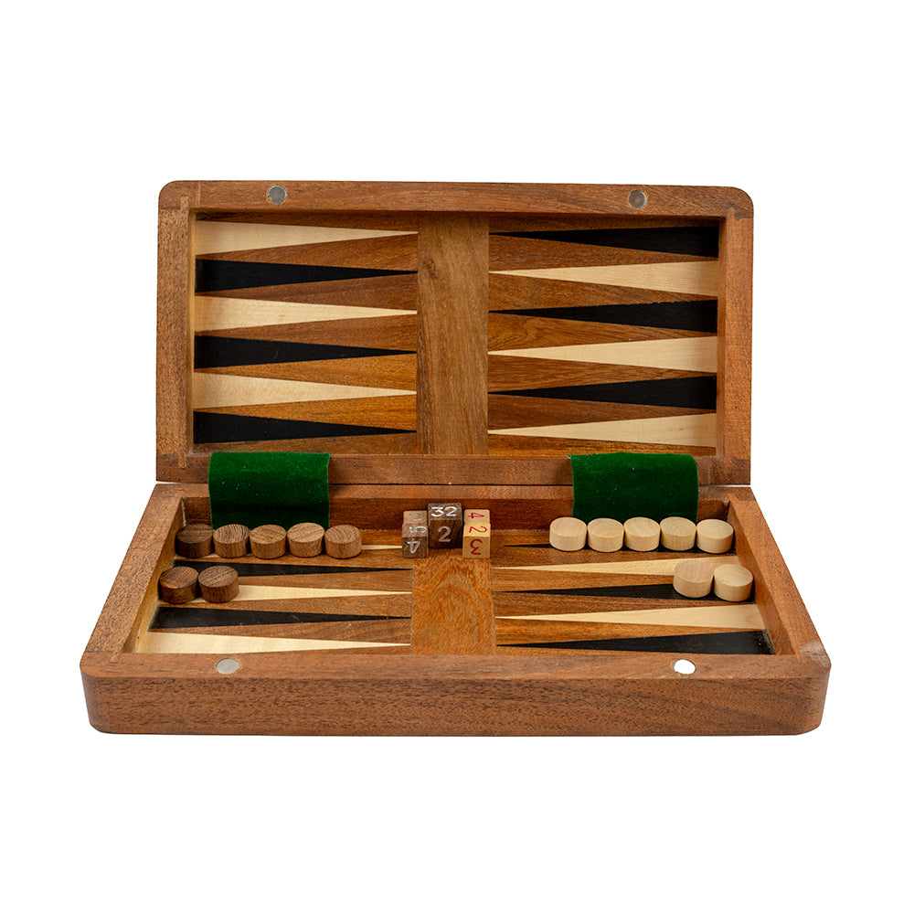 Canterbury travel split chess/backgammon set with wooden folding board: magnetic