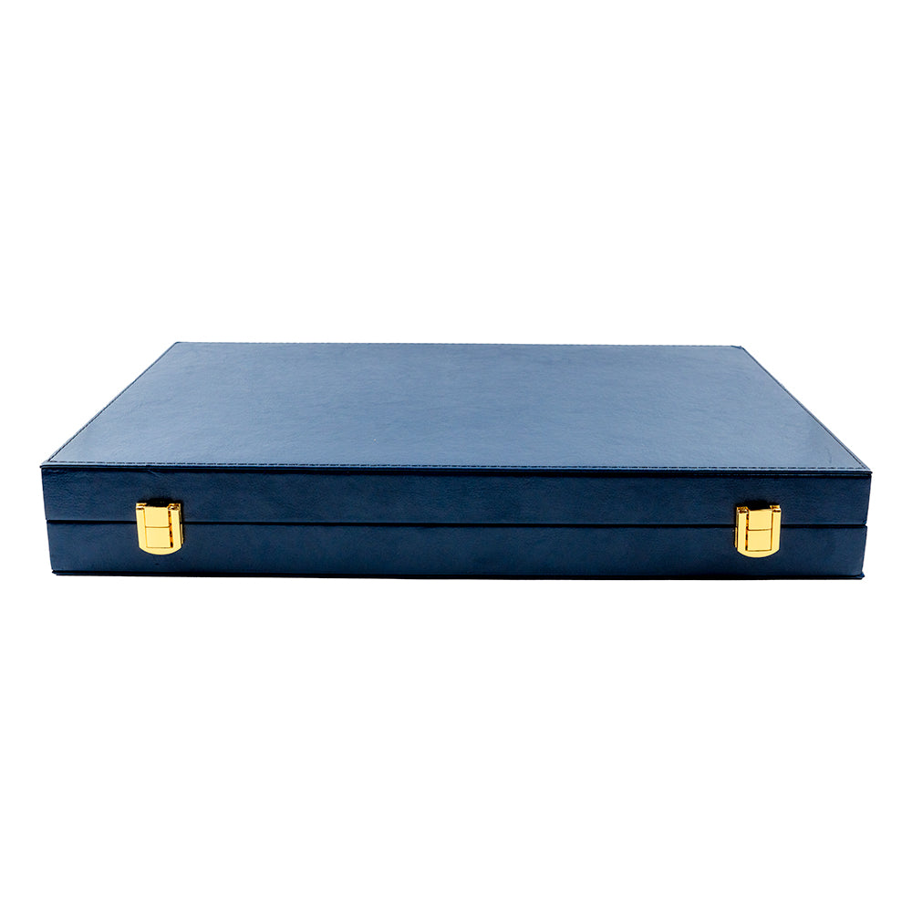 Oxford folding backgammon set: faux leather
