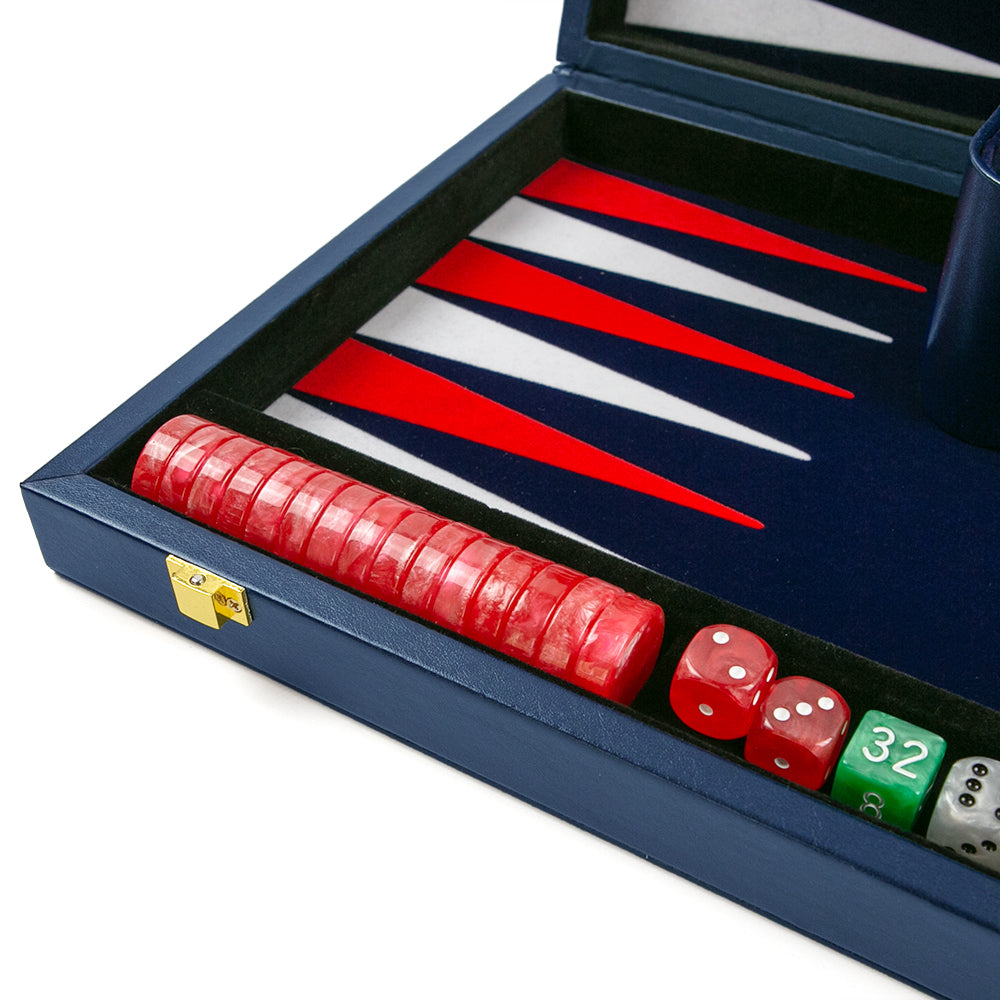 Oxford folding backgammon set: faux leather