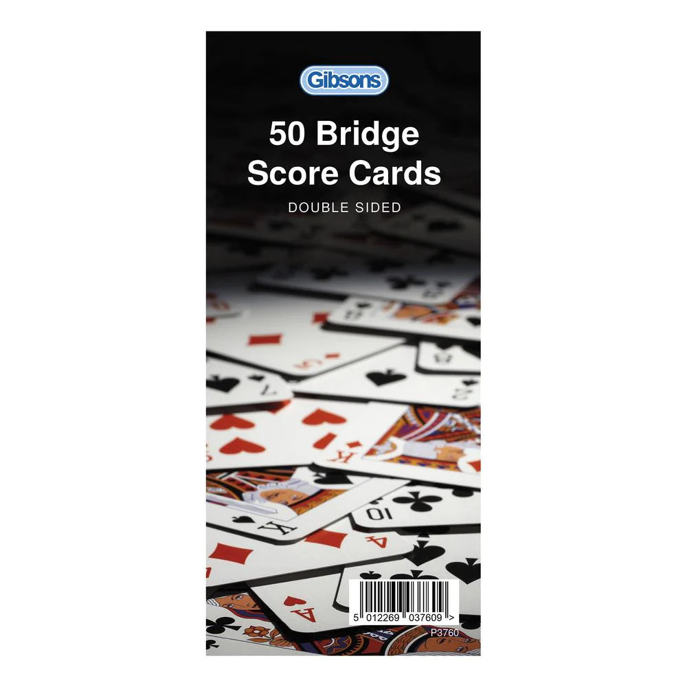 50 bridge score cards (double-sided)