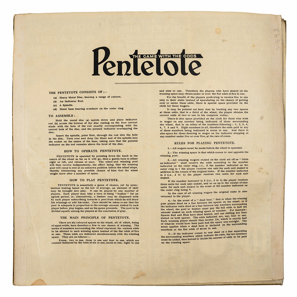 Pentetote: The Game with the Odds - 1930s