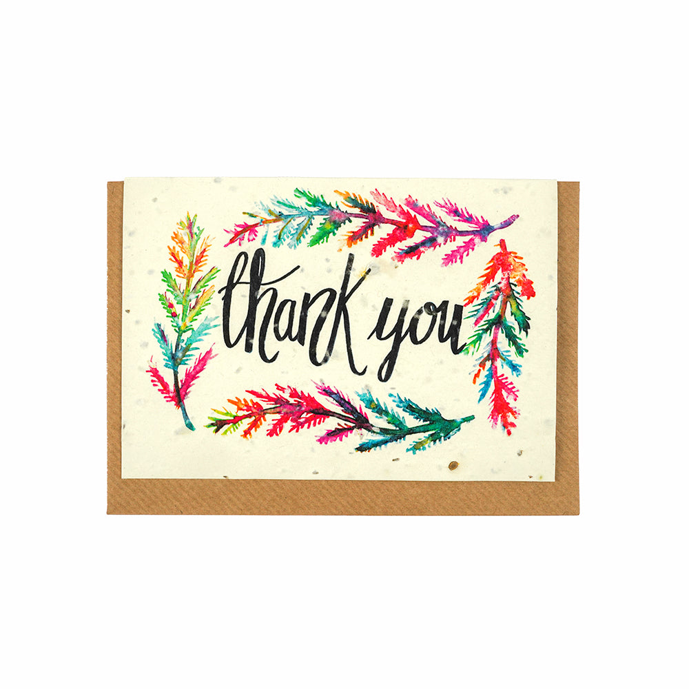 Plantable 'Thank you' greeting card