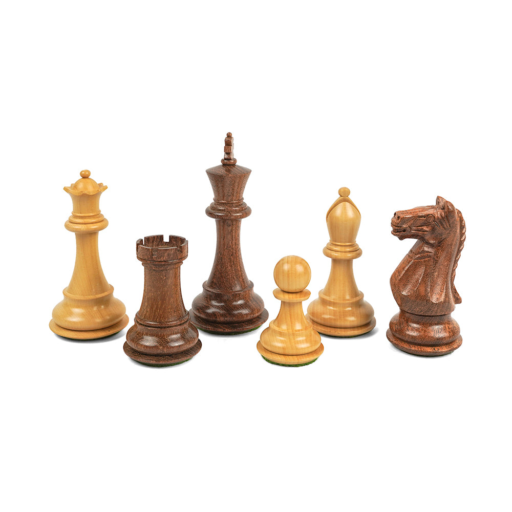 Queen's chess pieces: 4" Staunton style in weighted boxwood and acacia