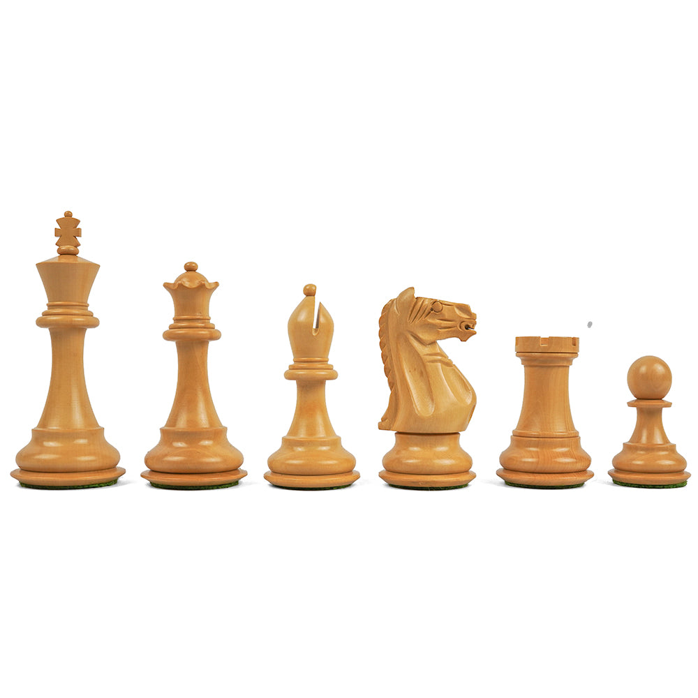 Queen's chess pieces: 4" Staunton style in weighted boxwood and acacia