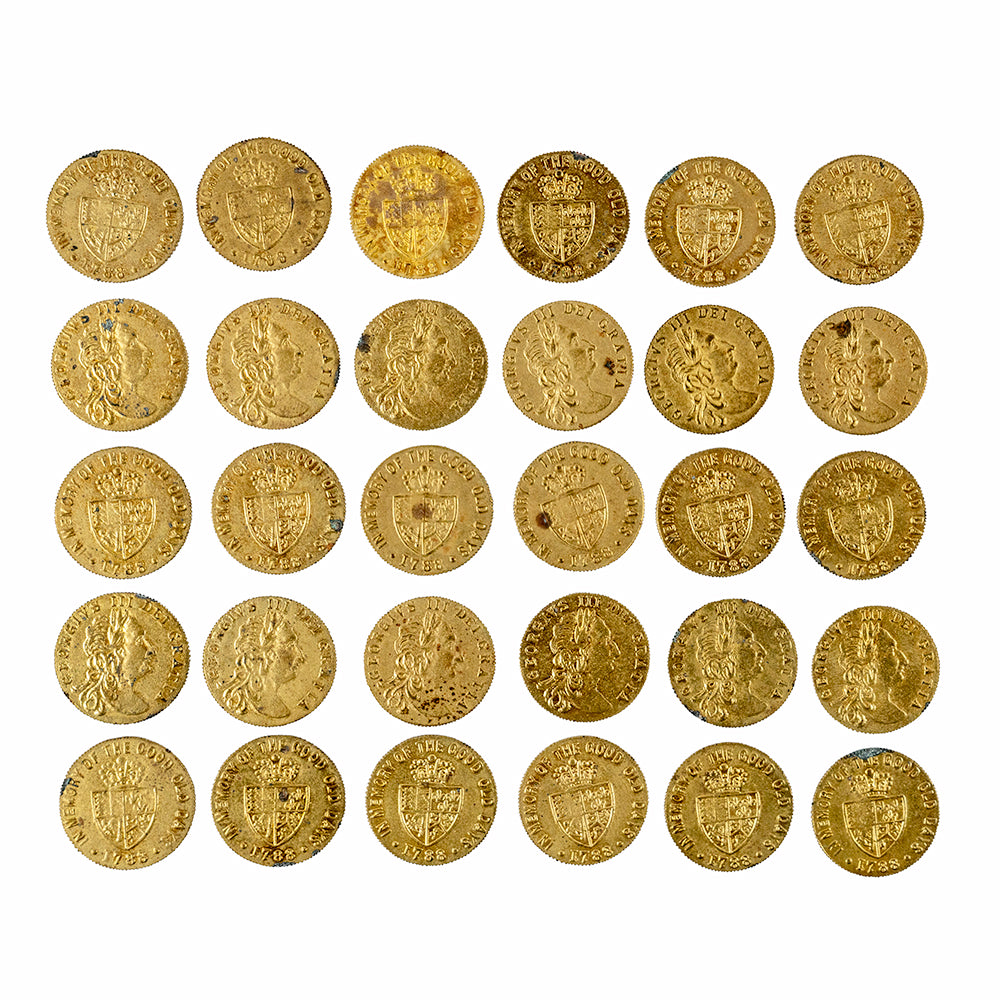 Spade Guineas Brass Gambling Tokens - Set 10