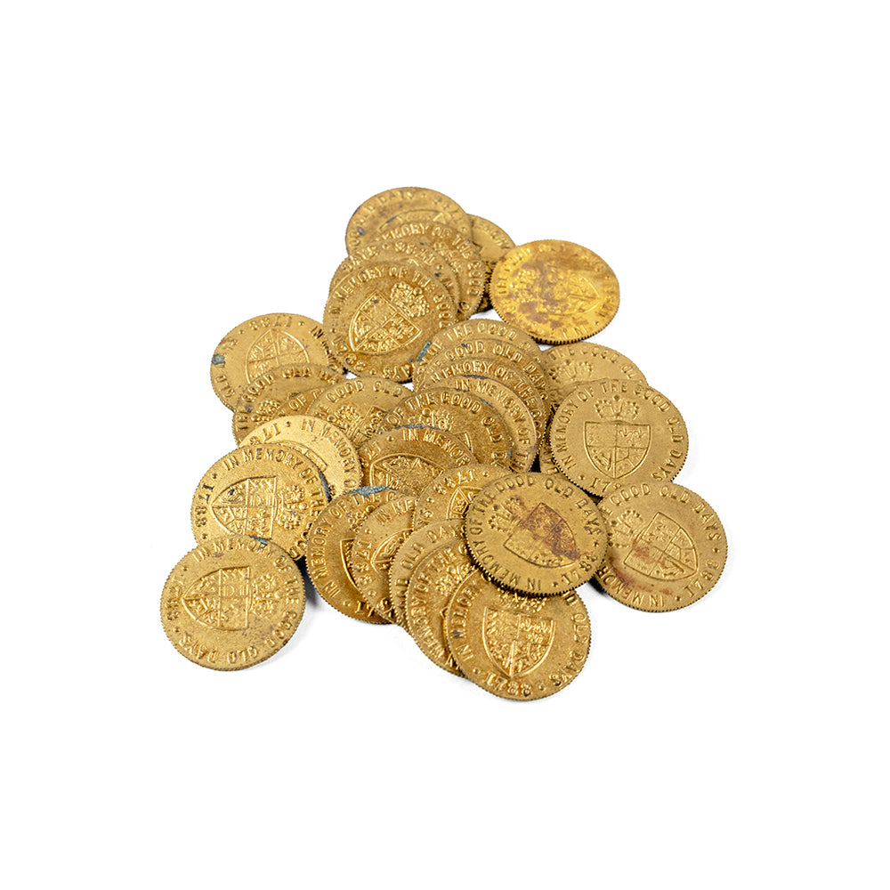 Spade Guineas Brass Gambling Tokens - Set 10