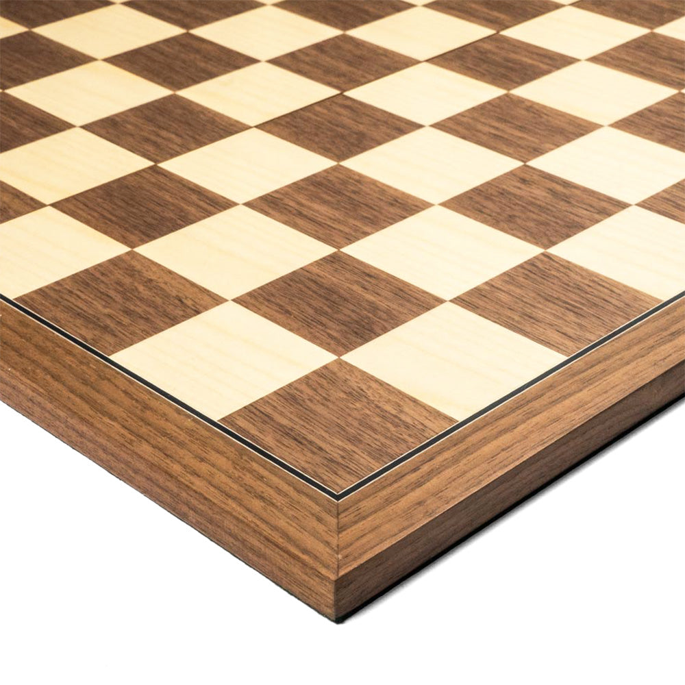 St Edmund folding chess board: walnut and sycamore