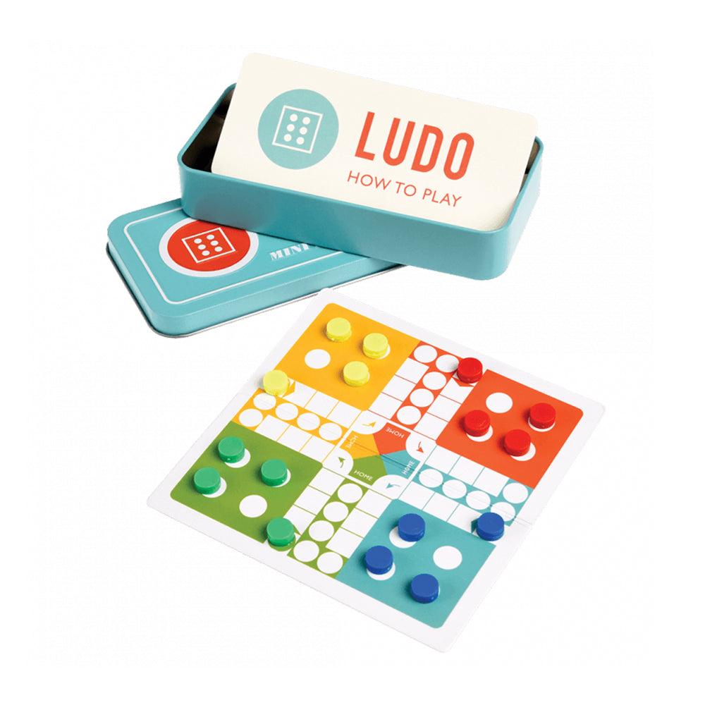 Travel Ludo game in a tin