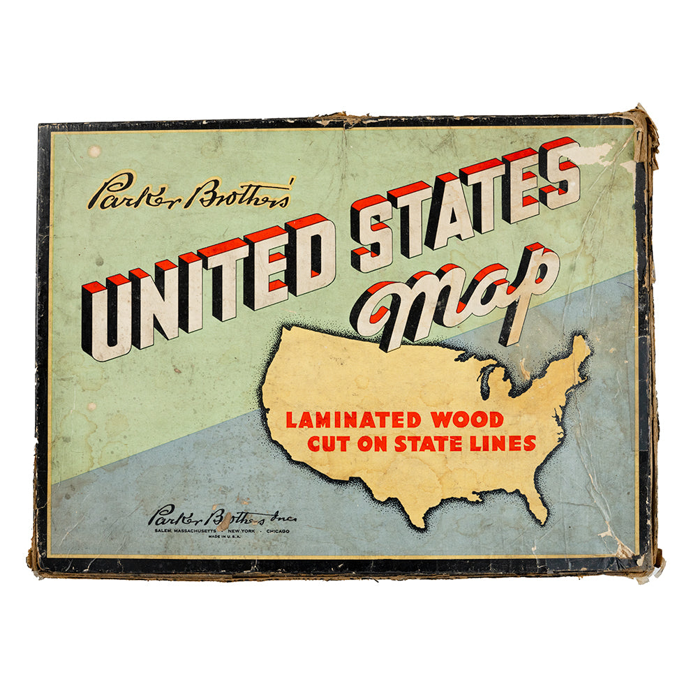 USA State Map wooden jigsaw - 1915