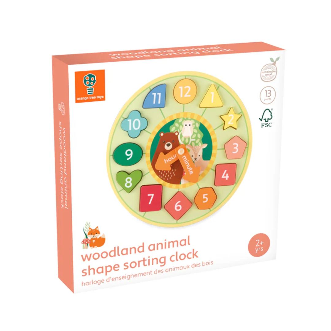 Woodland Animal Shape Sorting Clock